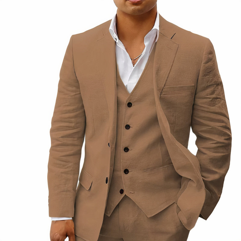 Heren 3-Delig Pak Slim Fit Blazer Gilet Pantalon Bruiloft Zakelijk