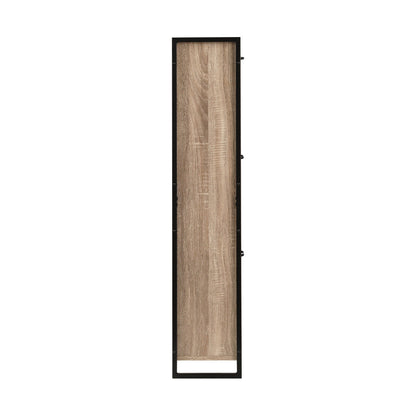 Schoenenkast met Organiser en 24 Paar Opbergcapaciteit – Houten Front en Metalen Frame