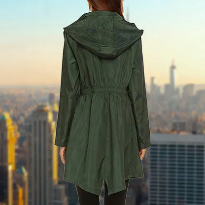 Dames Regenjas Waterdicht Donkerblauw Stijlvol