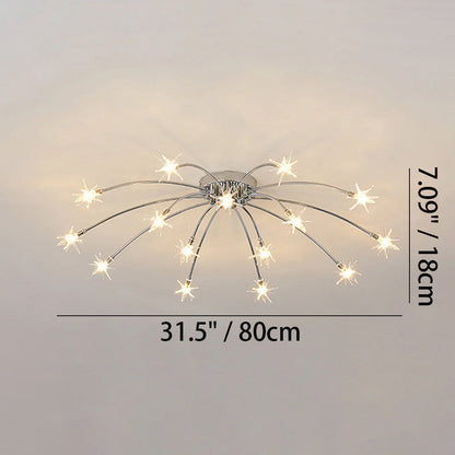 Plafondlamp Metaal Glas Semi Flush Mount LED Modern Woonkamer Eetkamer Slaapkamer
