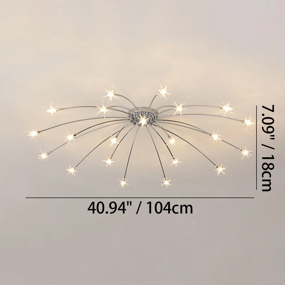 Plafondlamp Metaal Glas Semi Flush Mount LED Modern Woonkamer Eetkamer Slaapkamer