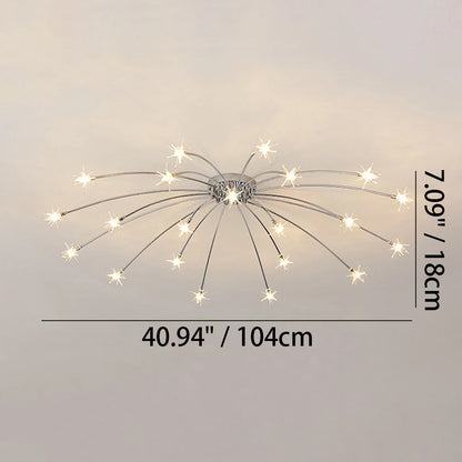 Plafondlamp Metaal Glas Semi Flush Mount LED Modern Woonkamer Eetkamer Slaapkamer