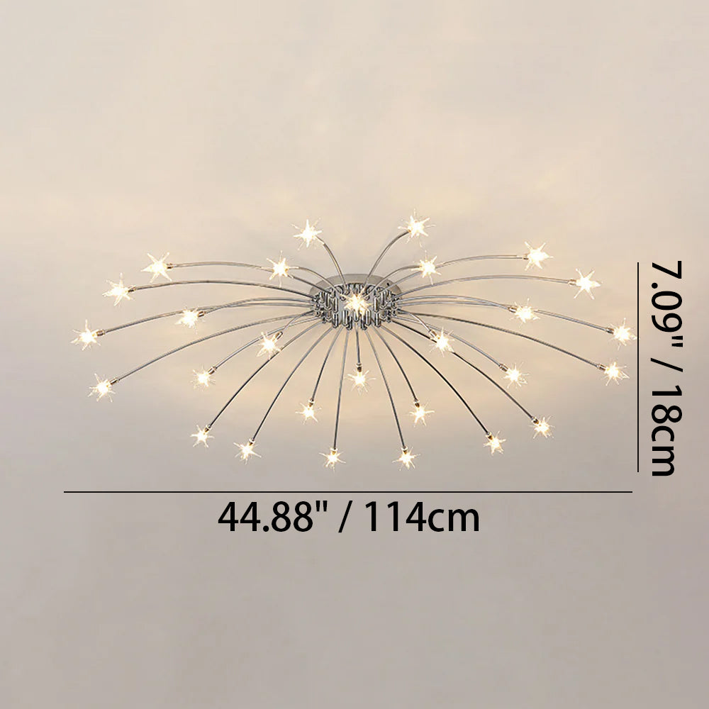 Plafondlamp Metaal Glas Semi Flush Mount LED Modern Woonkamer Eetkamer Slaapkamer
