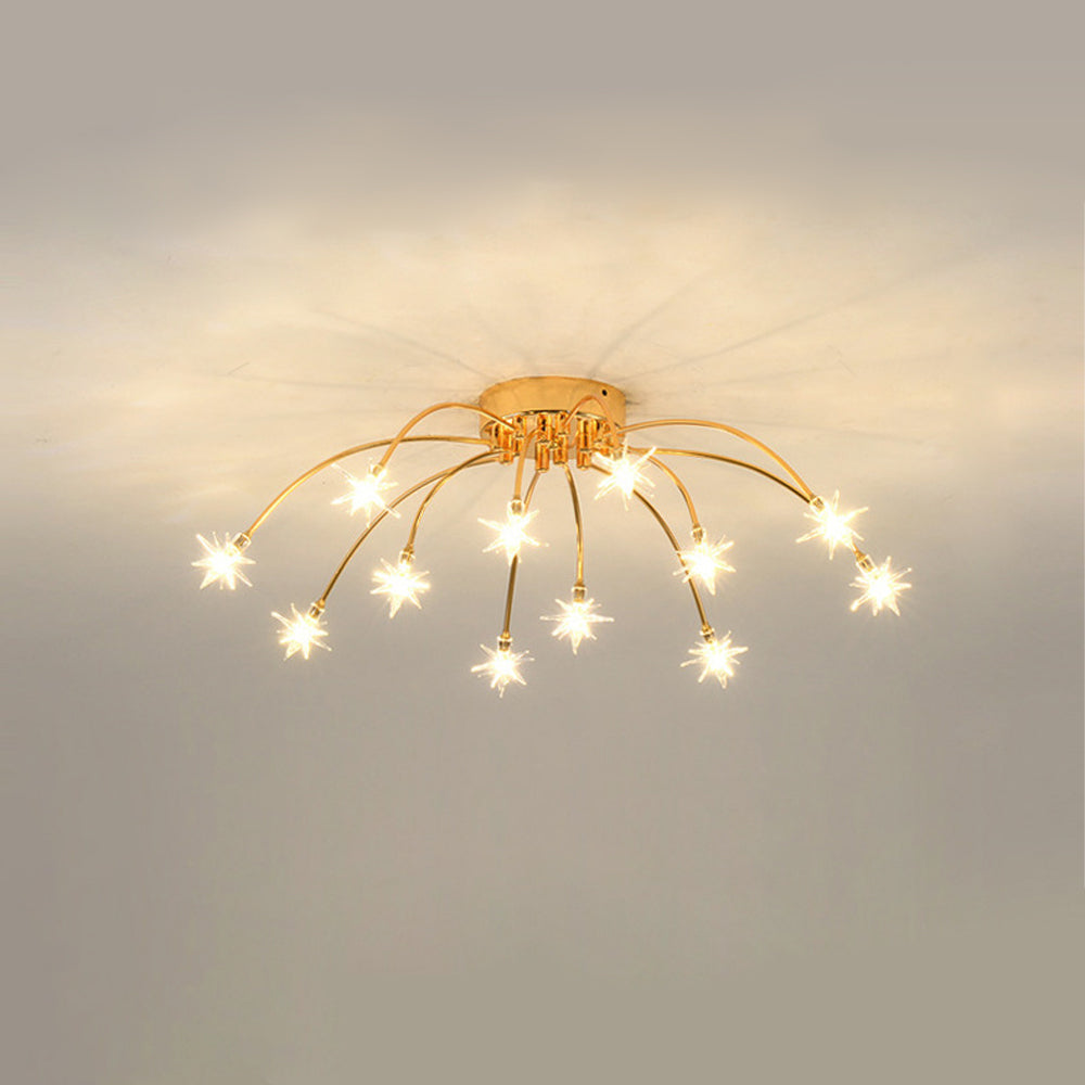 Plafondlamp Metaal Glas Semi Flush Mount LED Modern Woonkamer Eetkamer Slaapkamer