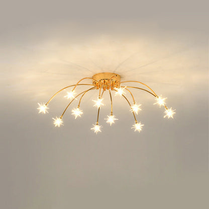 Plafondlamp Metaal Glas Semi Flush Mount LED Modern Woonkamer Eetkamer Slaapkamer