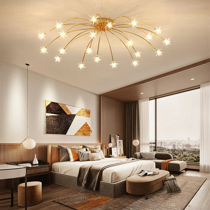 Plafondlamp Metaal Glas Semi Flush Mount LED Modern Woonkamer Eetkamer Slaapkamer