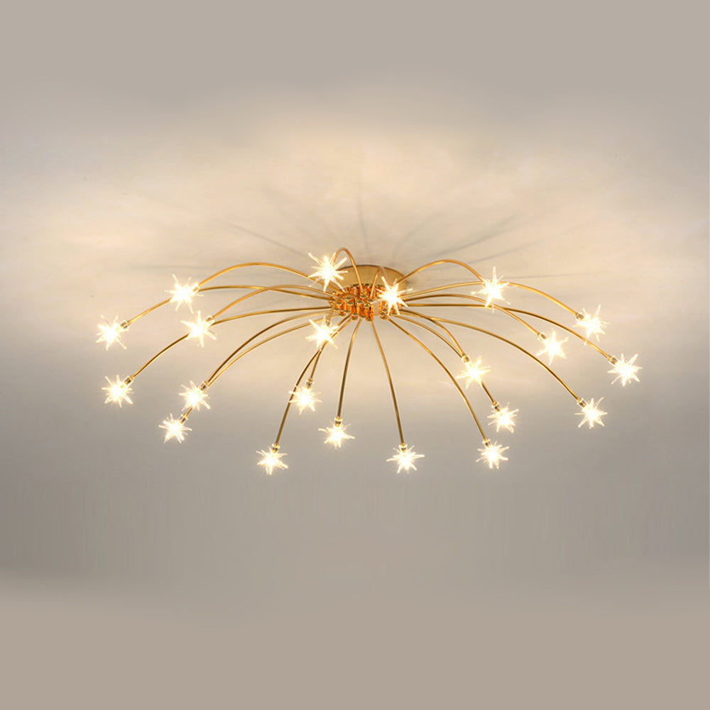 Plafondlamp Metaal Glas Semi Flush Mount LED Modern Woonkamer Eetkamer Slaapkamer