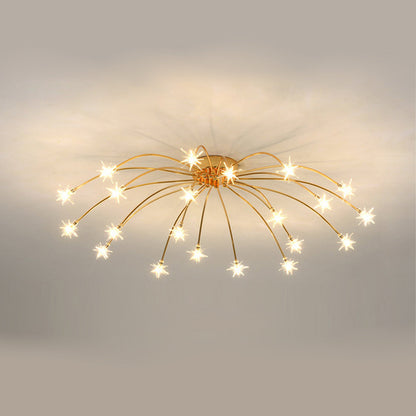 Plafondlamp Metaal Glas Semi Flush Mount LED Modern Woonkamer Eetkamer Slaapkamer