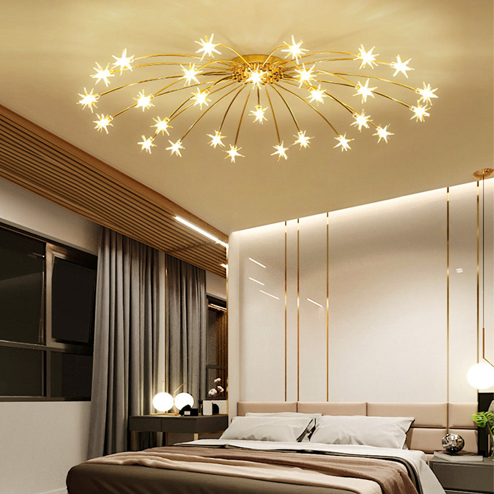 Plafondlamp Metaal Glas Semi Flush Mount LED Modern Woonkamer Eetkamer Slaapkamer