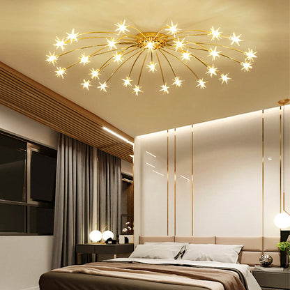 Plafondlamp Metaal Glas Semi Flush Mount LED Modern Woonkamer Eetkamer Slaapkamer
