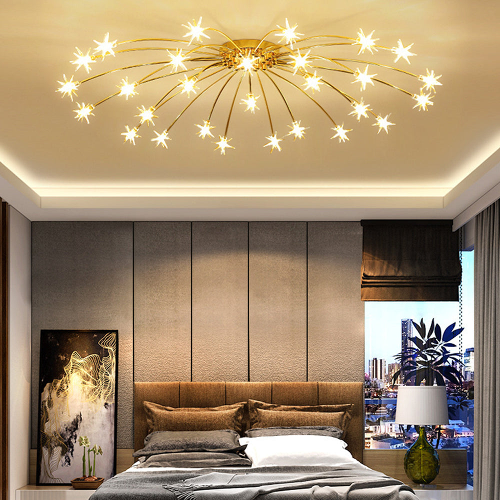 Plafondlamp Metaal Glas Semi Flush Mount LED Modern Woonkamer Eetkamer Slaapkamer