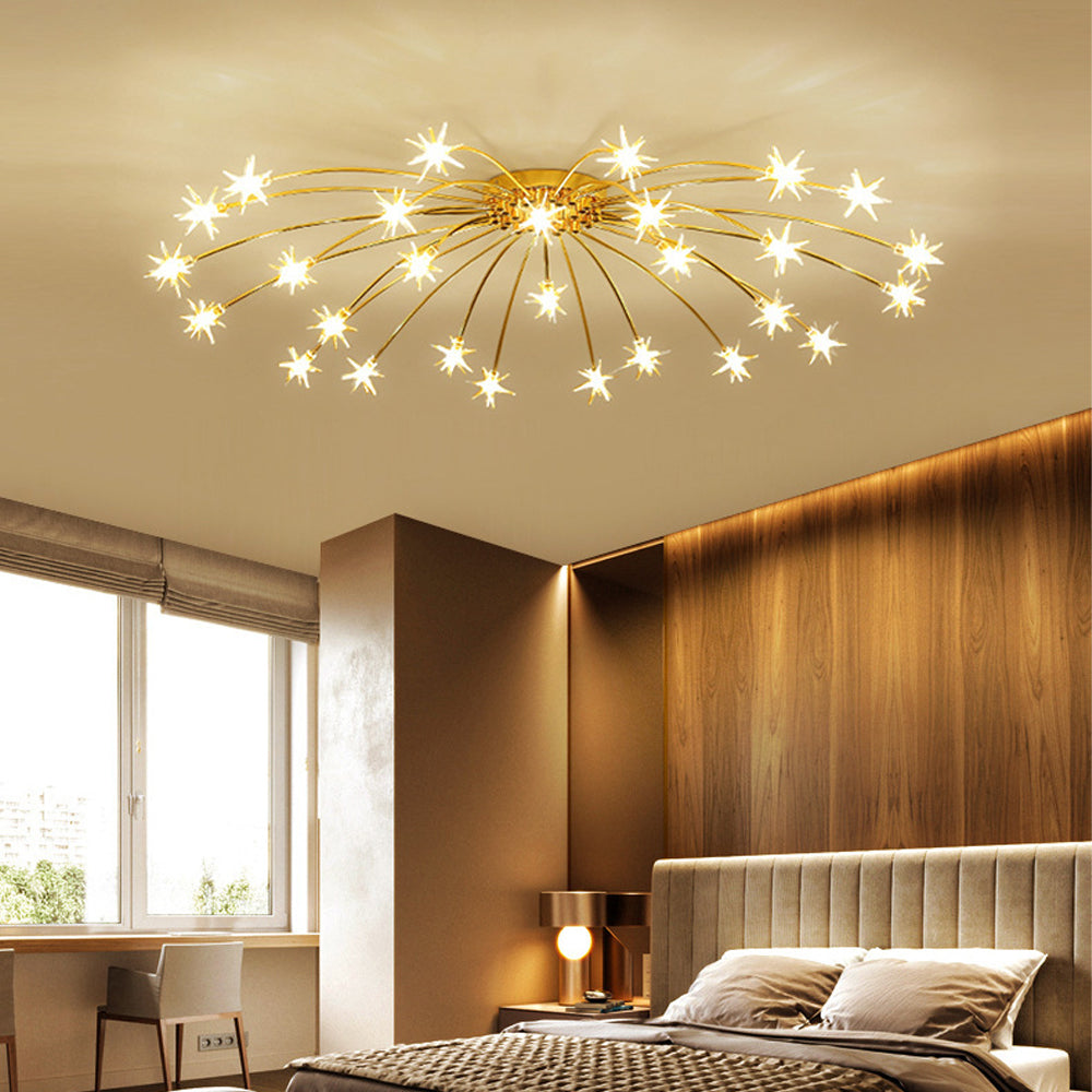 Plafondlamp Metaal Glas Semi Flush Mount LED Modern Woonkamer Eetkamer Slaapkamer