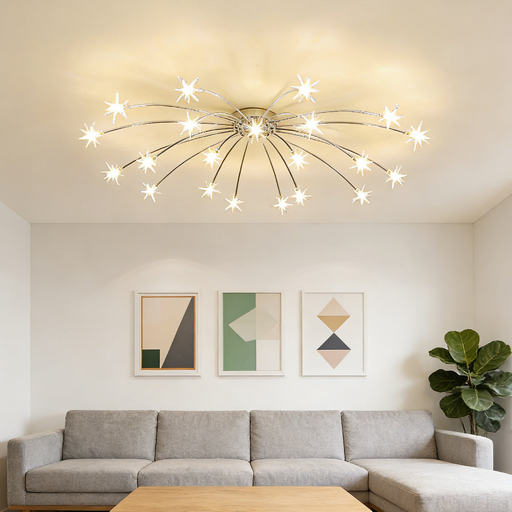 Plafondlamp Metaal Glas Semi Flush Mount LED Modern Woonkamer Eetkamer Slaapkamer