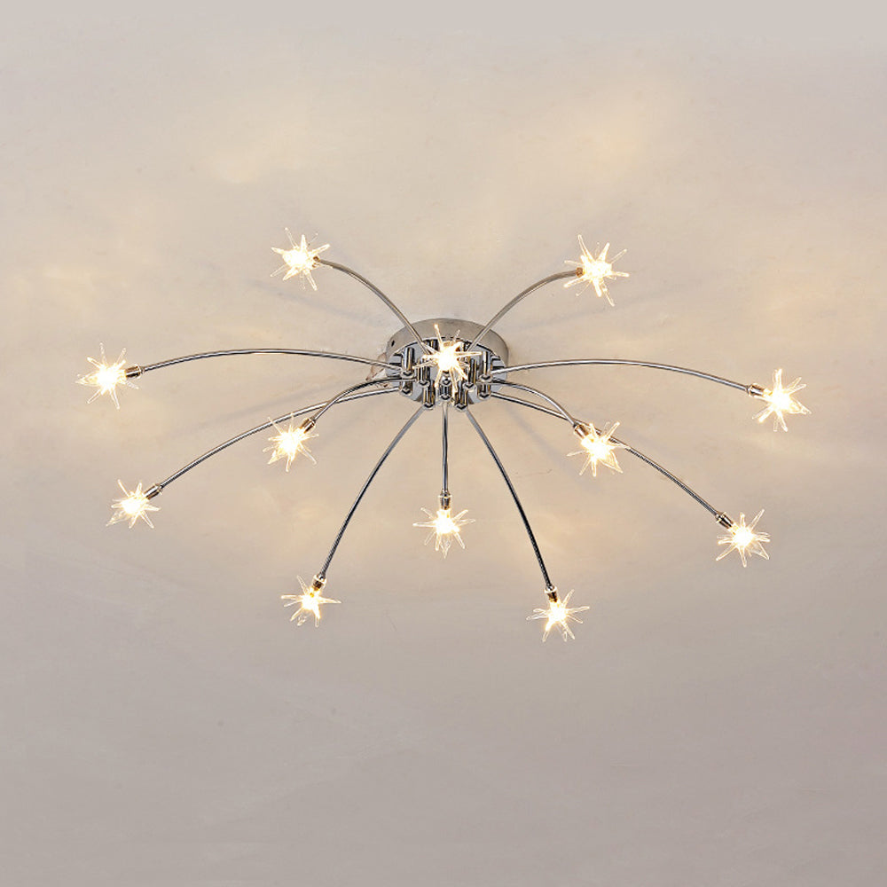 Plafondlamp Metaal Glas Semi Flush Mount LED Modern Woonkamer Eetkamer Slaapkamer