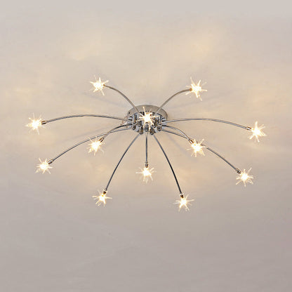 Plafondlamp Metaal Glas Semi Flush Mount LED Modern Woonkamer Eetkamer Slaapkamer