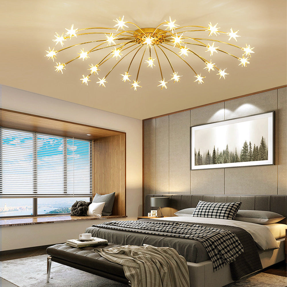 Plafondlamp Metaal Glas Semi Flush Mount LED Modern Woonkamer Eetkamer Slaapkamer
