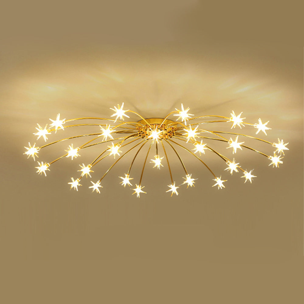 Plafondlamp Metaal Glas Semi Flush Mount LED Modern Woonkamer Eetkamer Slaapkamer