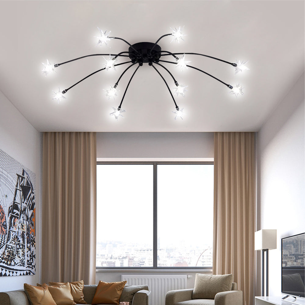 Plafondlamp Metaal Glas Semi Flush Mount LED Modern Woonkamer Eetkamer Slaapkamer