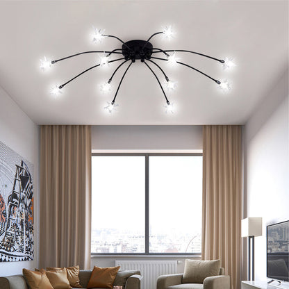 Plafondlamp Metaal Glas Semi Flush Mount LED Modern Woonkamer Eetkamer Slaapkamer