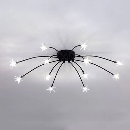 Plafondlamp Metaal Glas Semi Flush Mount LED Modern Woonkamer Eetkamer Slaapkamer