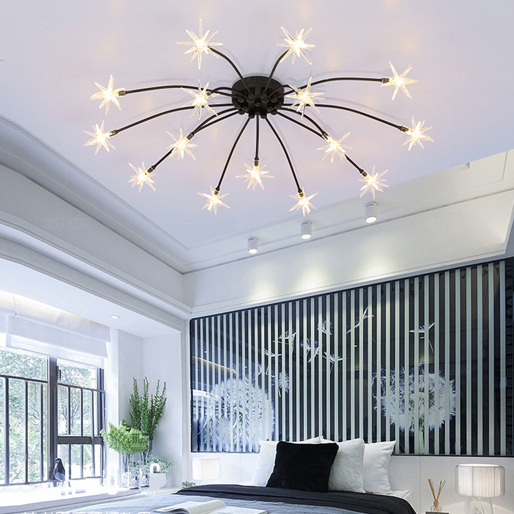 Plafondlamp Metaal Glas Semi Flush Mount LED Modern Woonkamer Eetkamer Slaapkamer