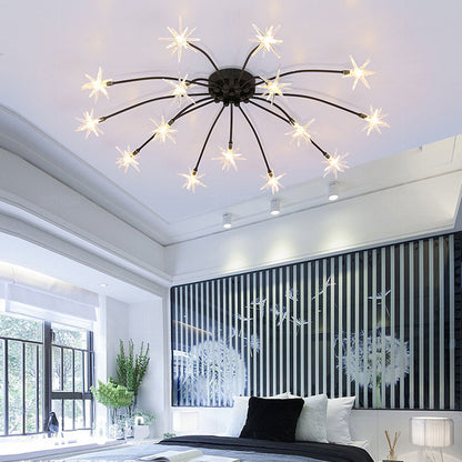 Plafondlamp Metaal Glas Semi Flush Mount LED Modern Woonkamer Eetkamer Slaapkamer