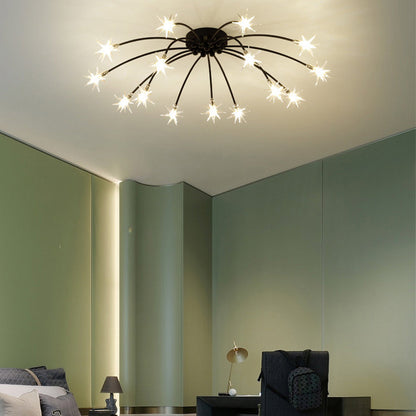 Plafondlamp Metaal Glas Semi Flush Mount LED Modern Woonkamer Eetkamer Slaapkamer