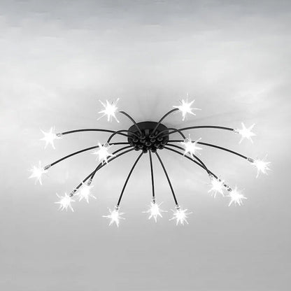 Plafondlamp Metaal Glas Semi Flush Mount LED Modern Woonkamer Eetkamer Slaapkamer