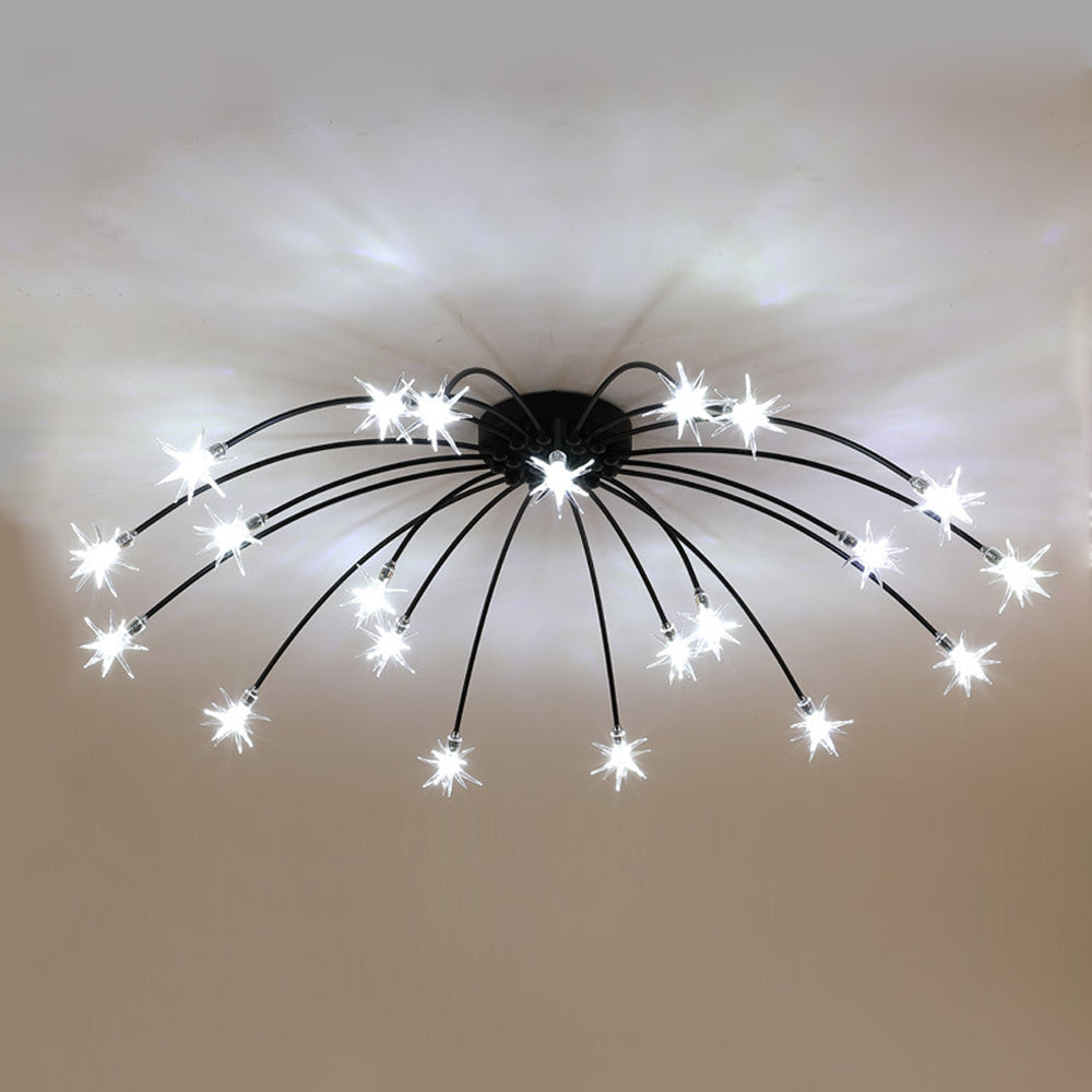 Plafondlamp Metaal Glas Semi Flush Mount LED Modern Woonkamer Eetkamer Slaapkamer