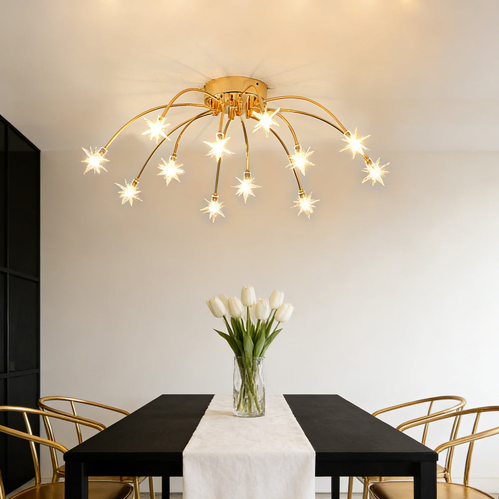 Plafondlamp Metaal Glas Semi Flush Mount LED Modern Woonkamer Eetkamer Slaapkamer