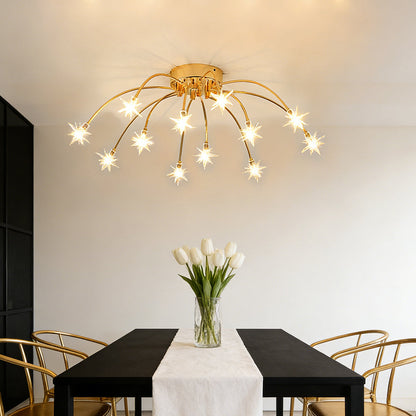 Plafondlamp Metaal Glas Semi Flush Mount LED Modern Woonkamer Eetkamer Slaapkamer