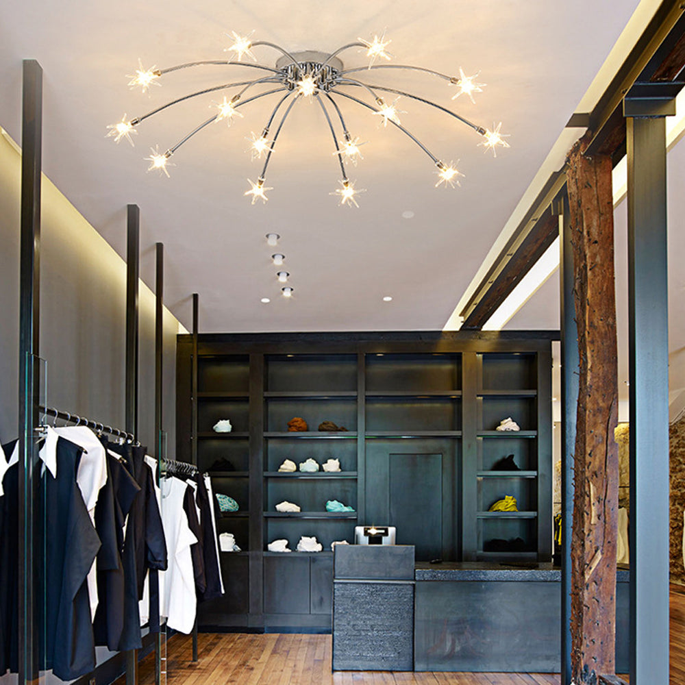 Plafondlamp Metaal Glas Semi Flush Mount LED Modern Woonkamer Eetkamer Slaapkamer
