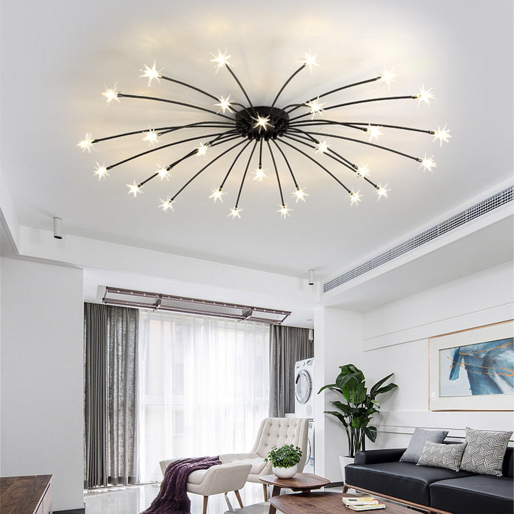 Plafondlamp Metaal Glas Semi Flush Mount LED Modern Woonkamer Eetkamer Slaapkamer