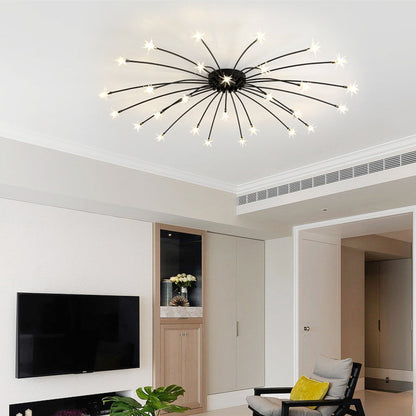 Plafondlamp Metaal Glas Semi Flush Mount LED Modern Woonkamer Eetkamer Slaapkamer