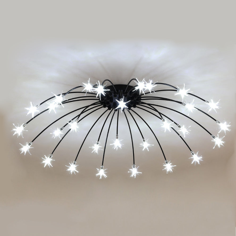 Plafondlamp Metaal Glas Semi Flush Mount LED Modern Woonkamer Eetkamer Slaapkamer