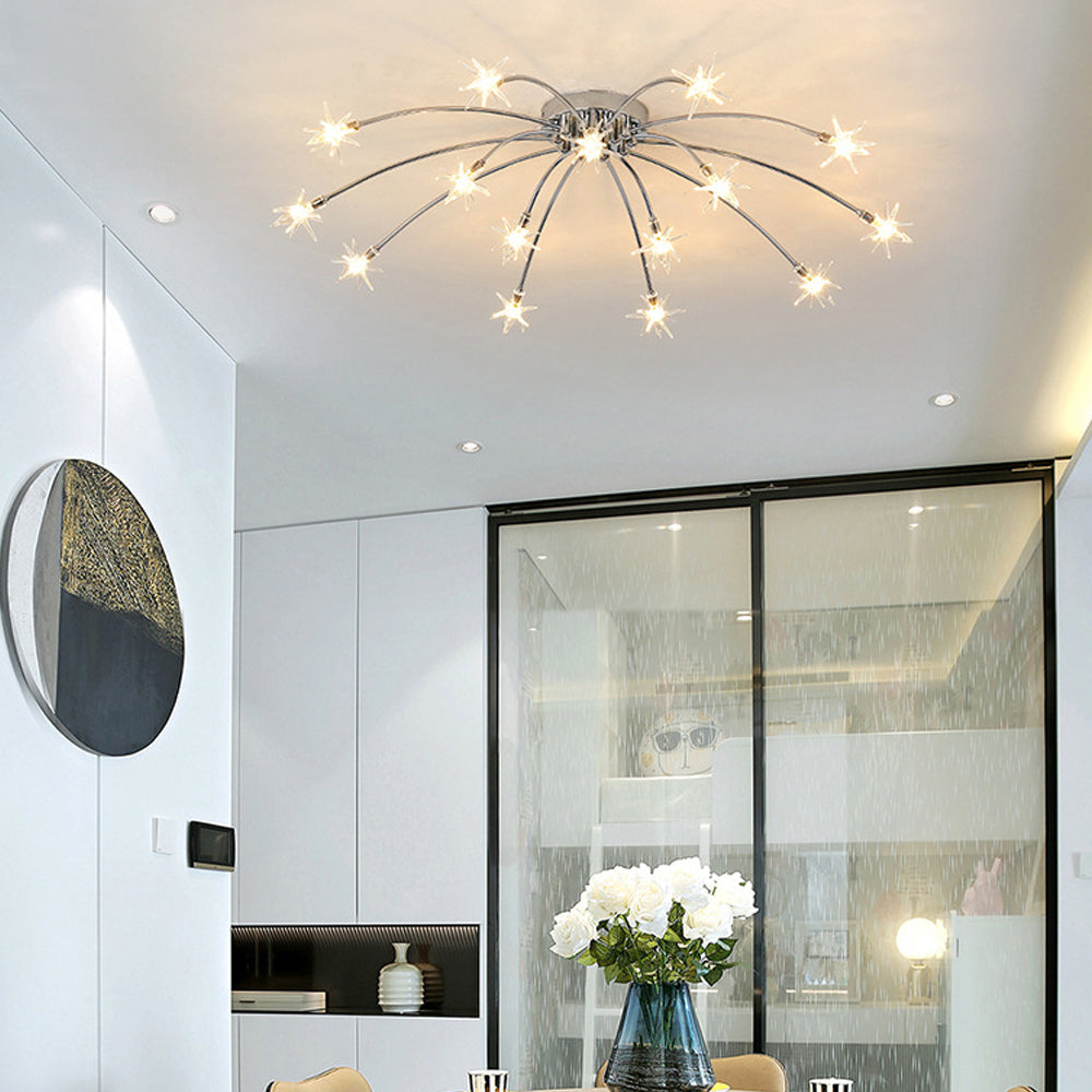 Plafondlamp Metaal Glas Semi Flush Mount LED Modern Woonkamer Eetkamer Slaapkamer