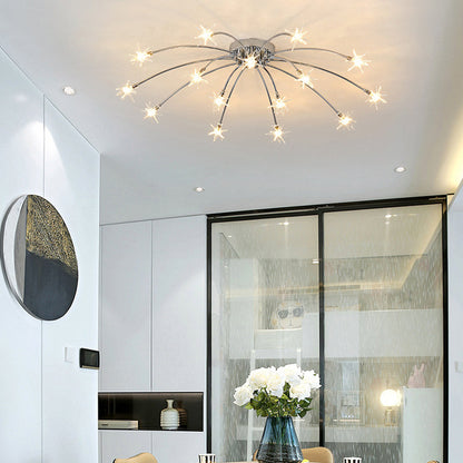 Plafondlamp Metaal Glas Semi Flush Mount LED Modern Woonkamer Eetkamer Slaapkamer
