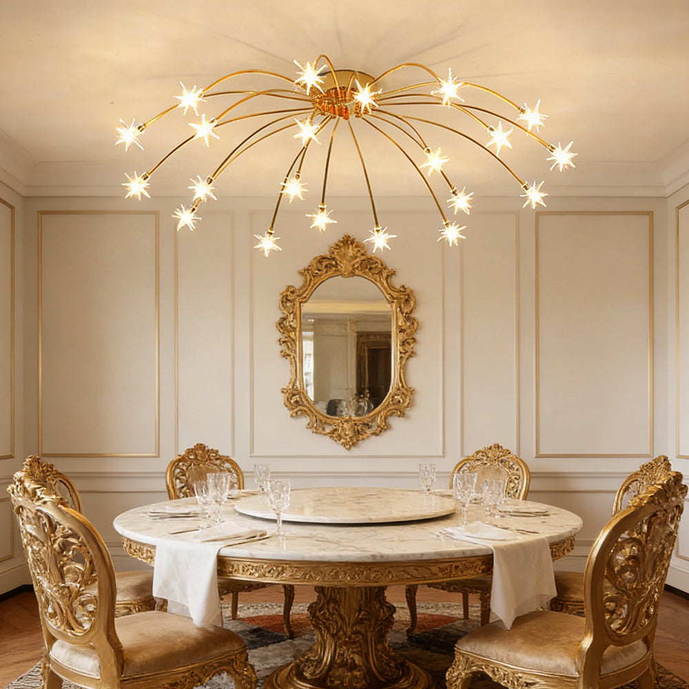 Plafondlamp Metaal Glas Semi Flush Mount LED Modern Woonkamer Eetkamer Slaapkamer