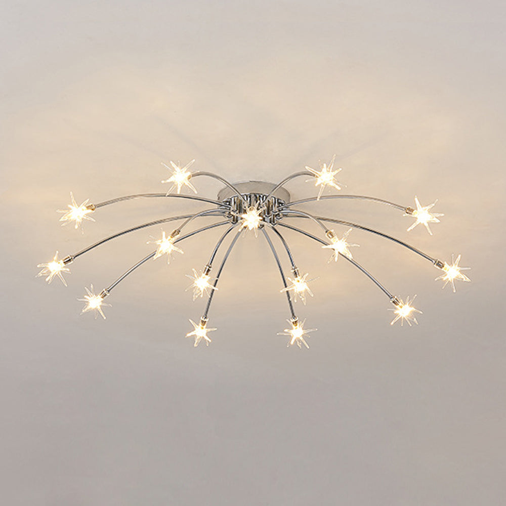 Plafondlamp Metaal Glas Semi Flush Mount LED Modern Woonkamer Eetkamer Slaapkamer