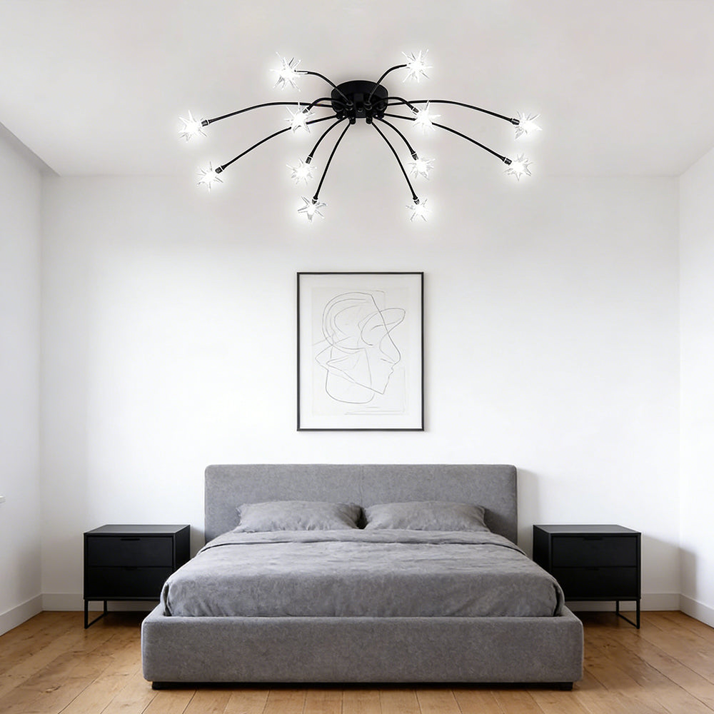 Plafondlamp Metaal Glas Semi Flush Mount LED Modern Woonkamer Eetkamer Slaapkamer