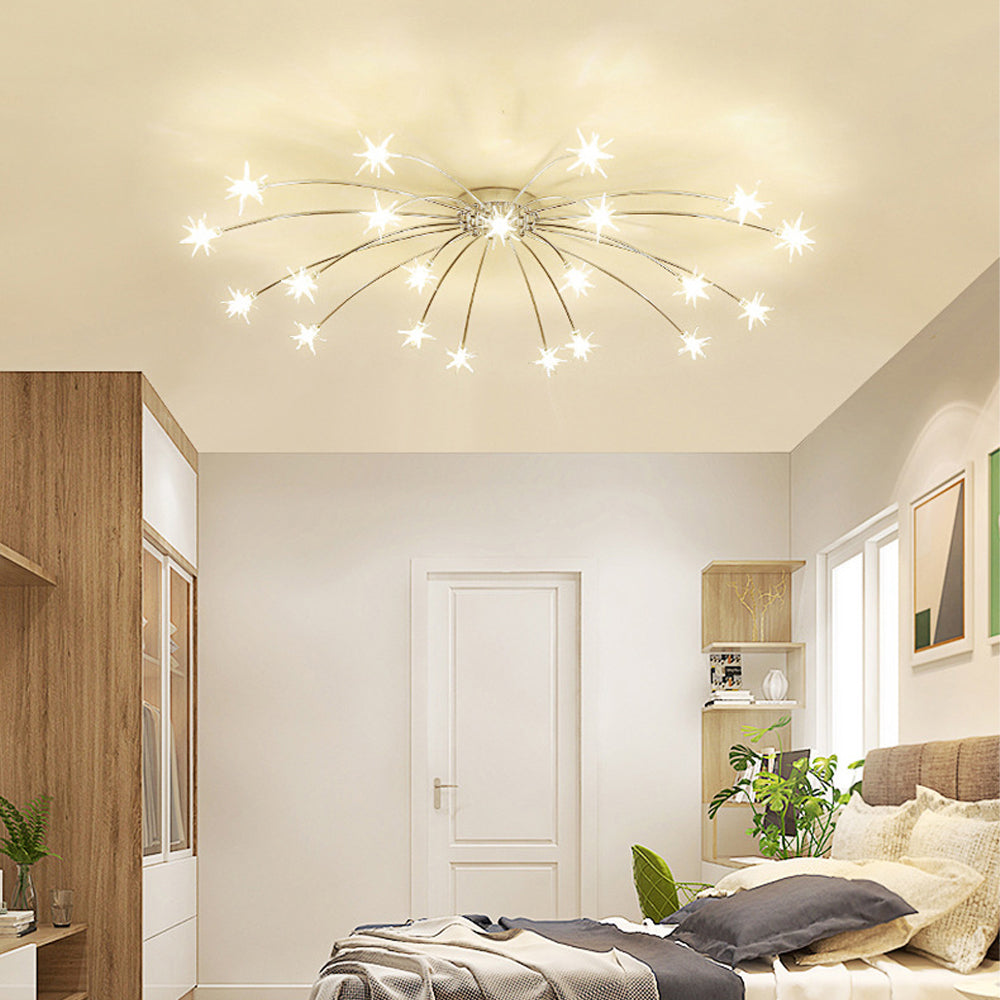 Plafondlamp Metaal Glas Semi Flush Mount LED Modern Woonkamer Eetkamer Slaapkamer