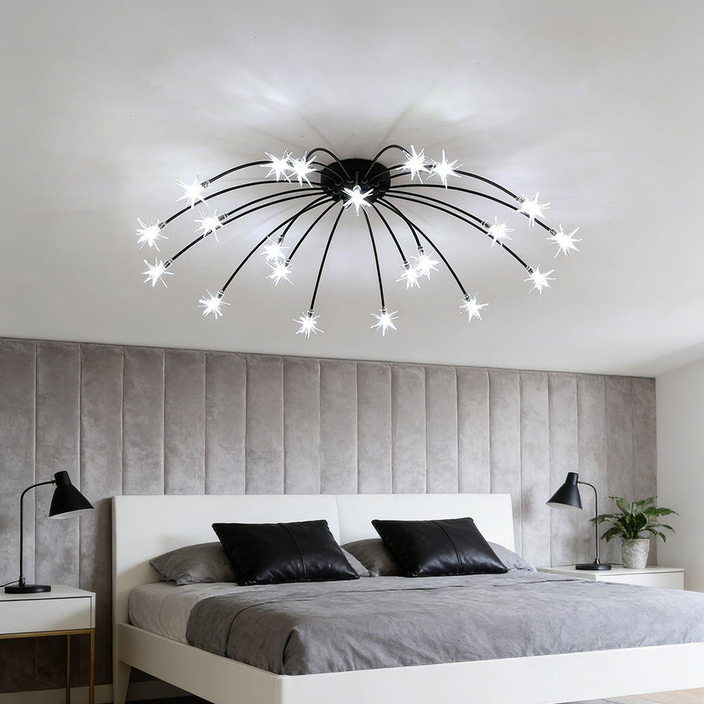 Plafondlamp Metaal Glas Semi Flush Mount LED Modern Woonkamer Eetkamer Slaapkamer