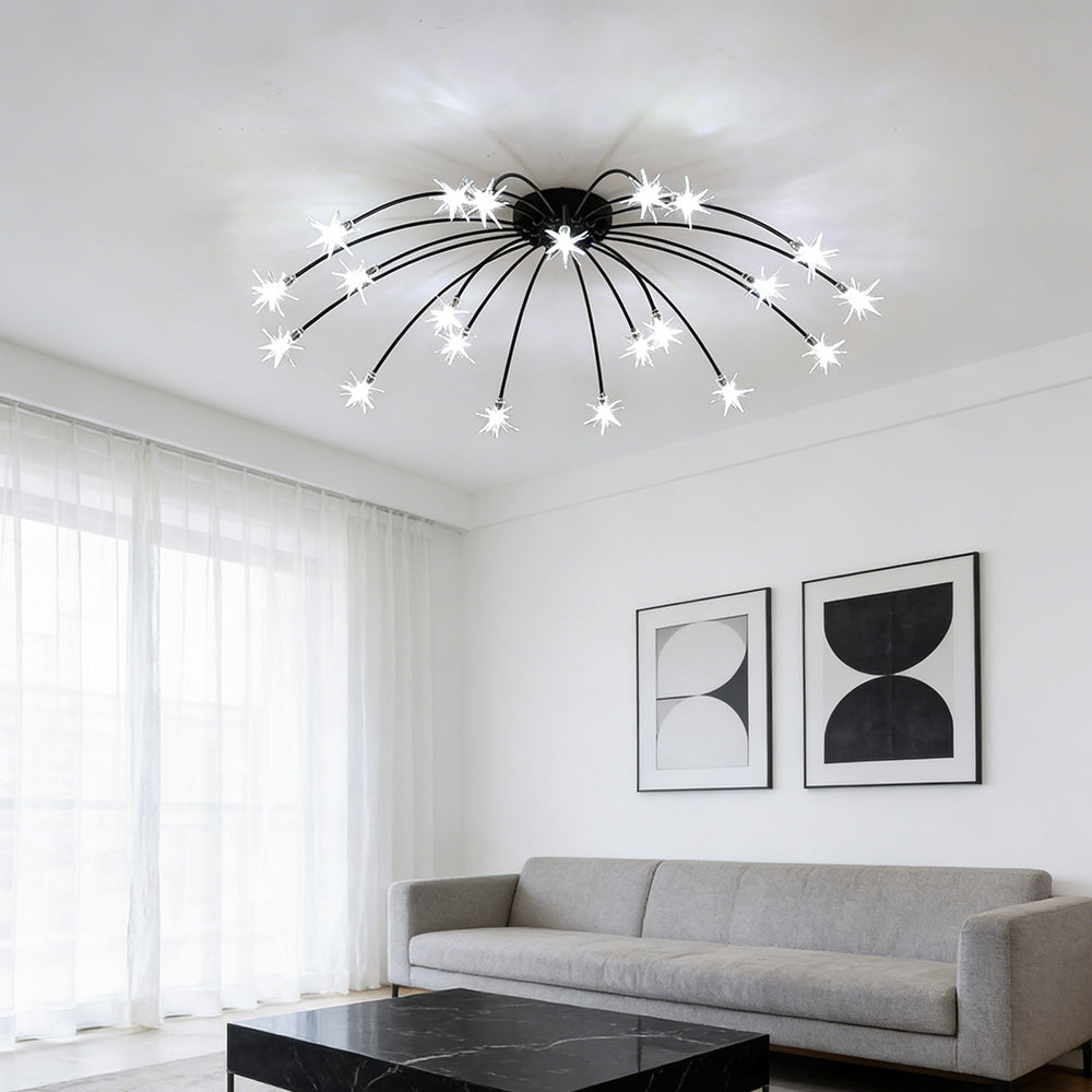 Plafondlamp Metaal Glas Semi Flush Mount LED Modern Woonkamer Eetkamer Slaapkamer