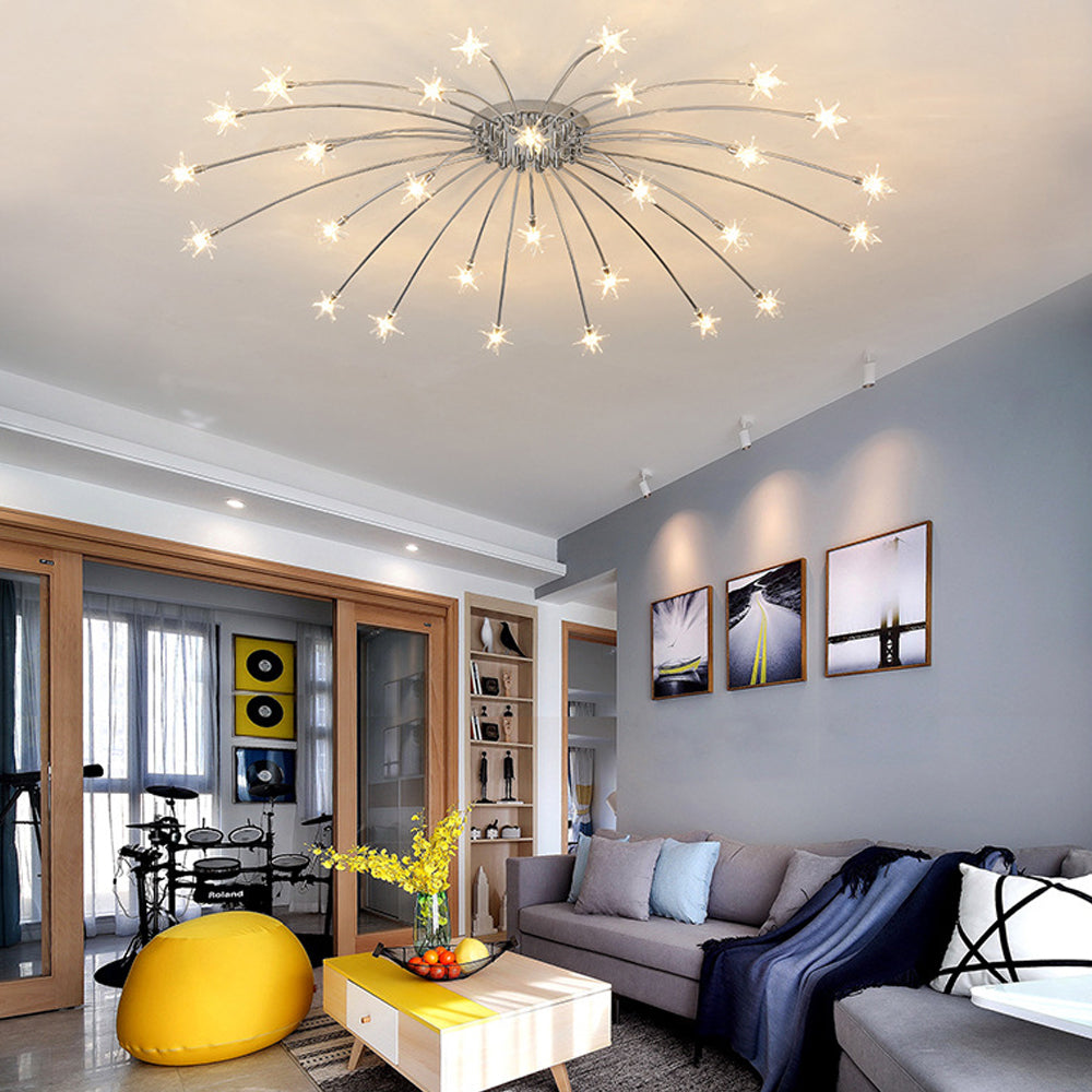 Plafondlamp Metaal Glas Semi Flush Mount LED Modern Woonkamer Eetkamer Slaapkamer