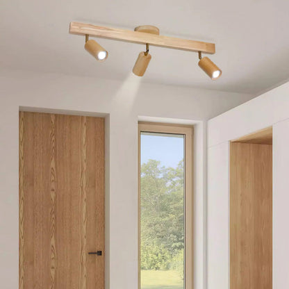 Houten Railverlichting LED Plafondlamp Wandlamp Natuurlijk Modern Woonkamer Eetkamer