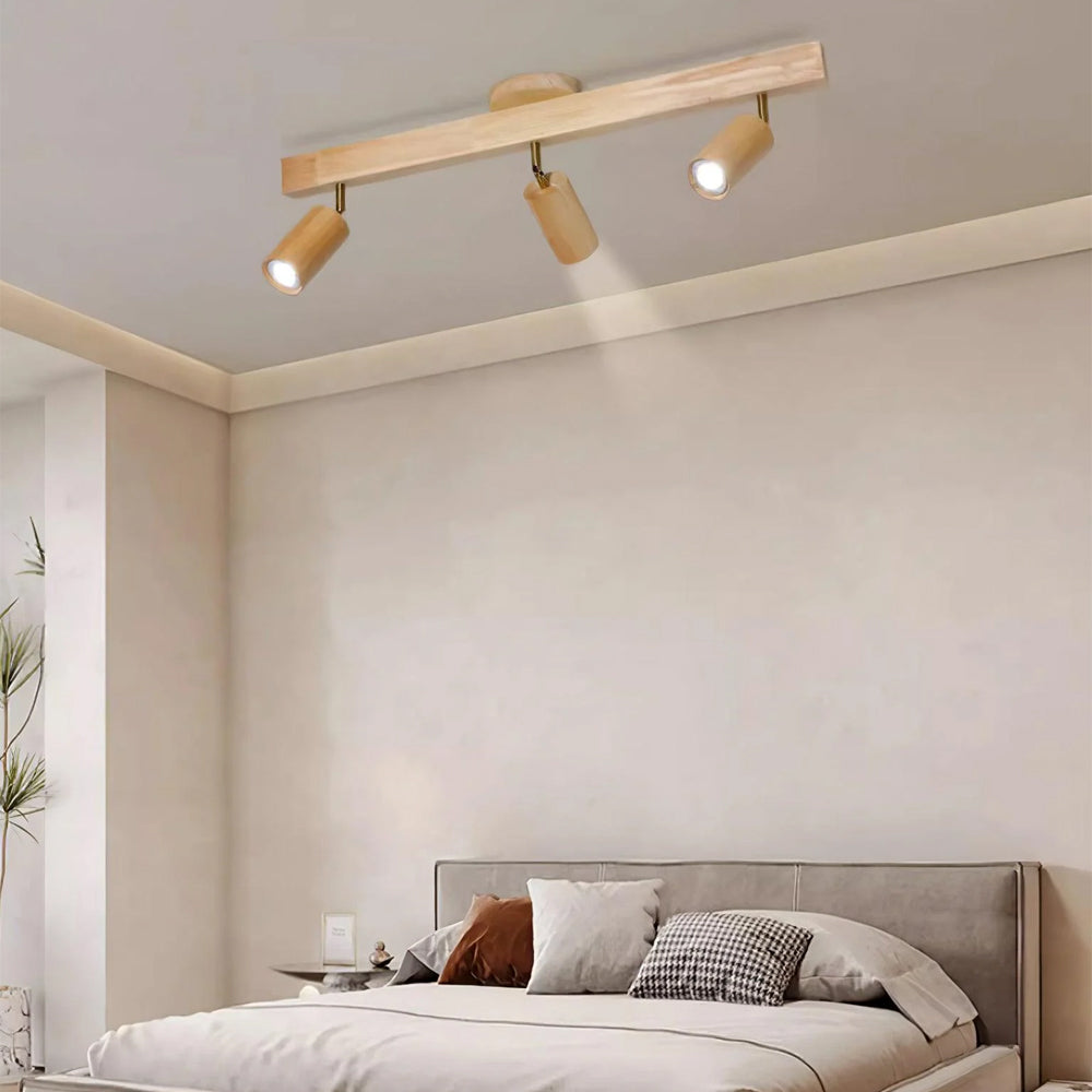 Houten Railverlichting LED Plafondlamp Wandlamp Natuurlijk Modern Woonkamer Eetkamer