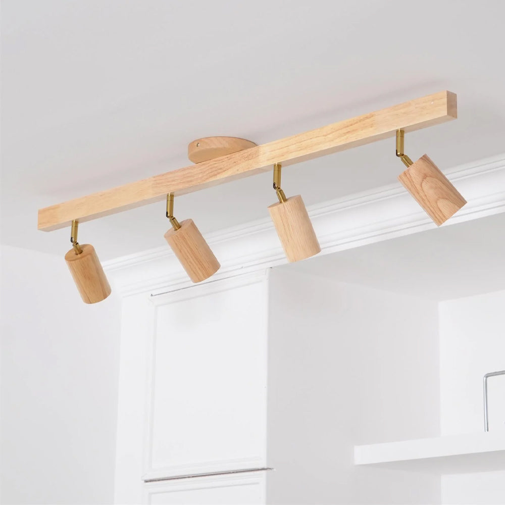 Houten Railverlichting LED Plafondlamp Wandlamp Natuurlijk Modern Woonkamer Eetkamer