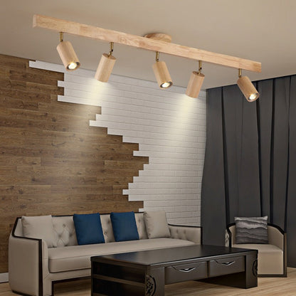 Houten Railverlichting LED Plafondlamp Wandlamp Natuurlijk Modern Woonkamer Eetkamer