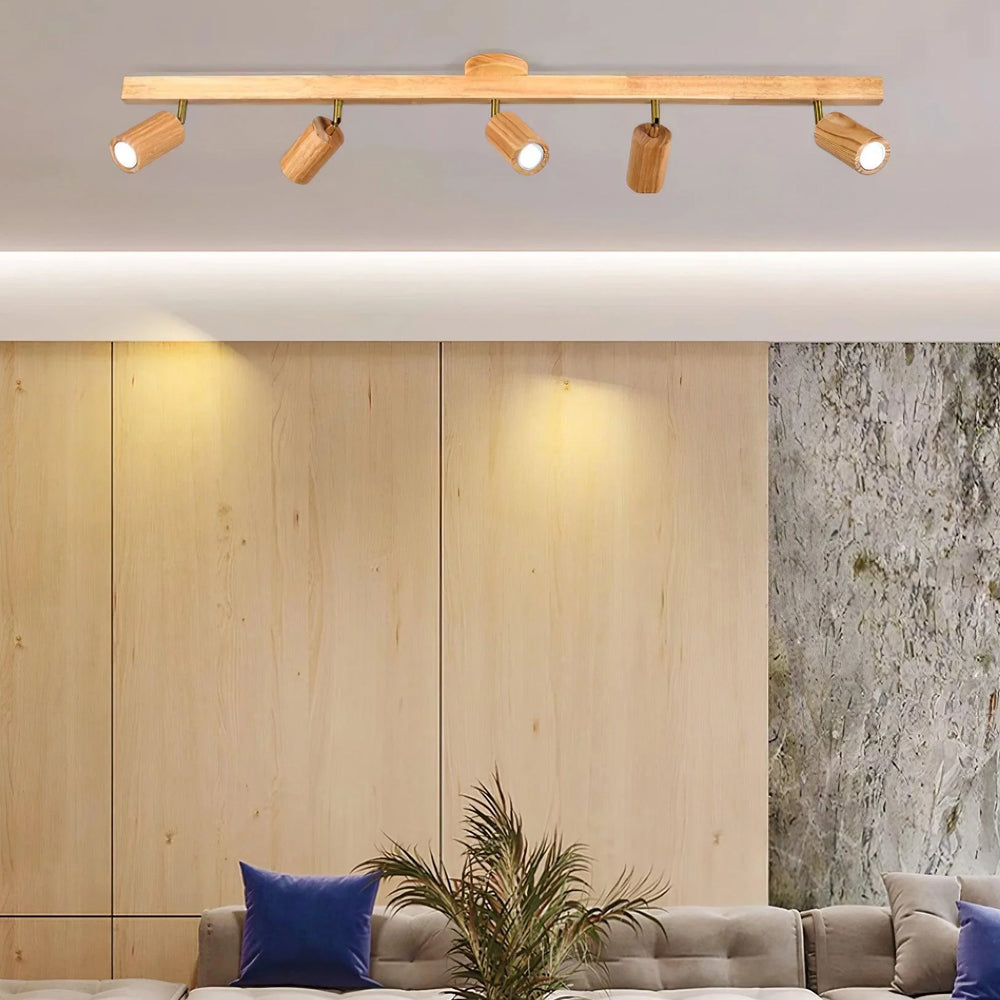 Houten Railverlichting LED Plafondlamp Wandlamp Natuurlijk Modern Woonkamer Eetkamer