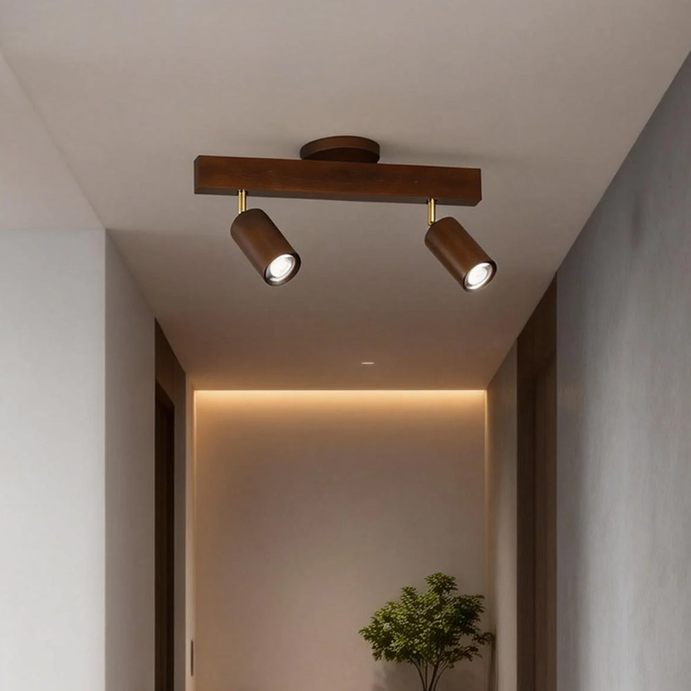 Houten Railverlichting LED Plafondlamp Wandlamp Natuurlijk Modern Woonkamer Eetkamer